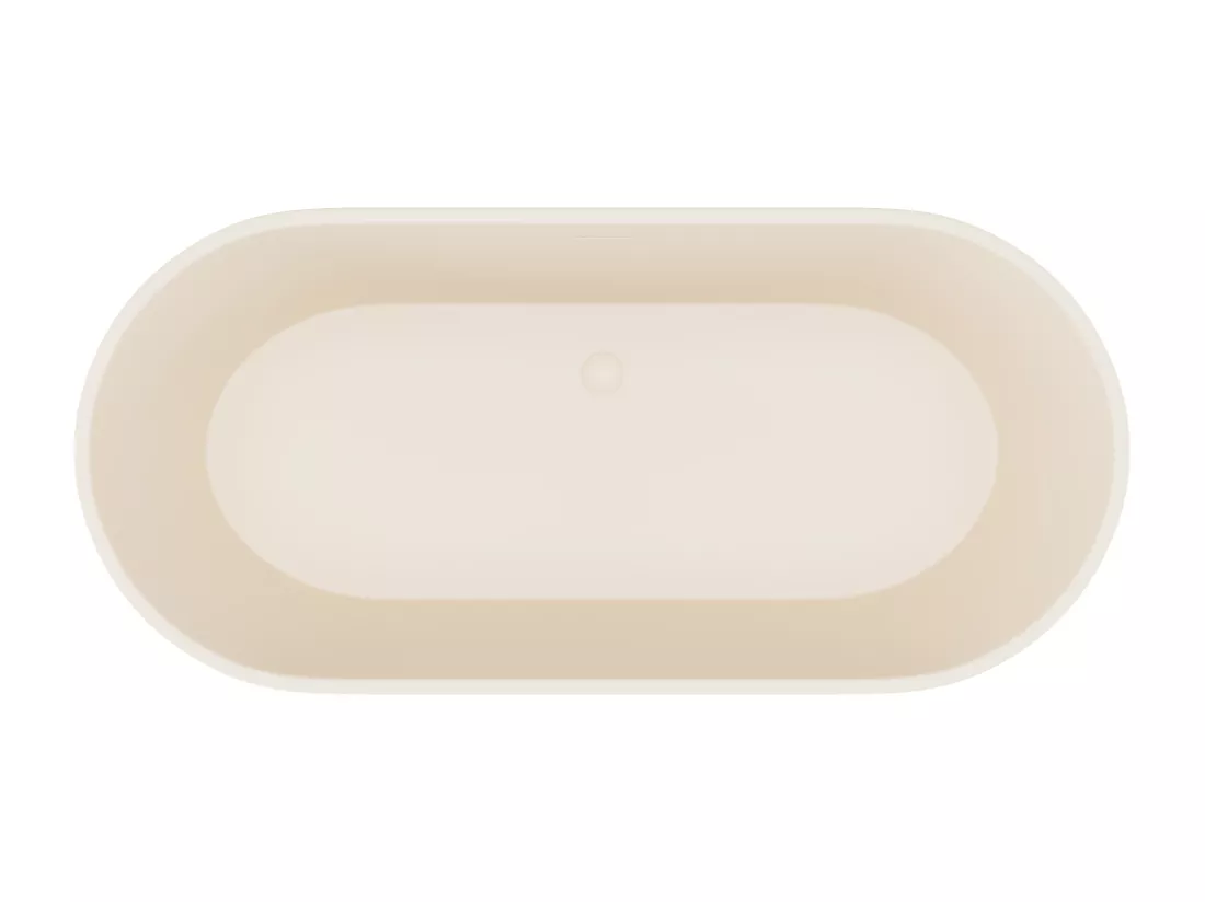 Baignoire îlot ovale - 255L - 159 x 74 x 56 cm - Beige mat - Acrylique - LUZECA