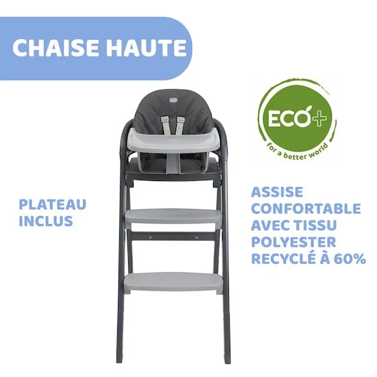 Chaise haute Crescendo Up   Etna Black Re-Lux        de               Chicco