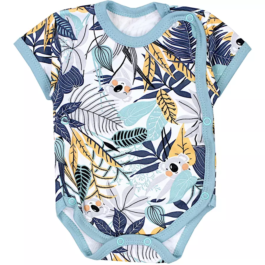 TupTam Baby Jungen Kurzarm Wickelbody 5er Set grünorange