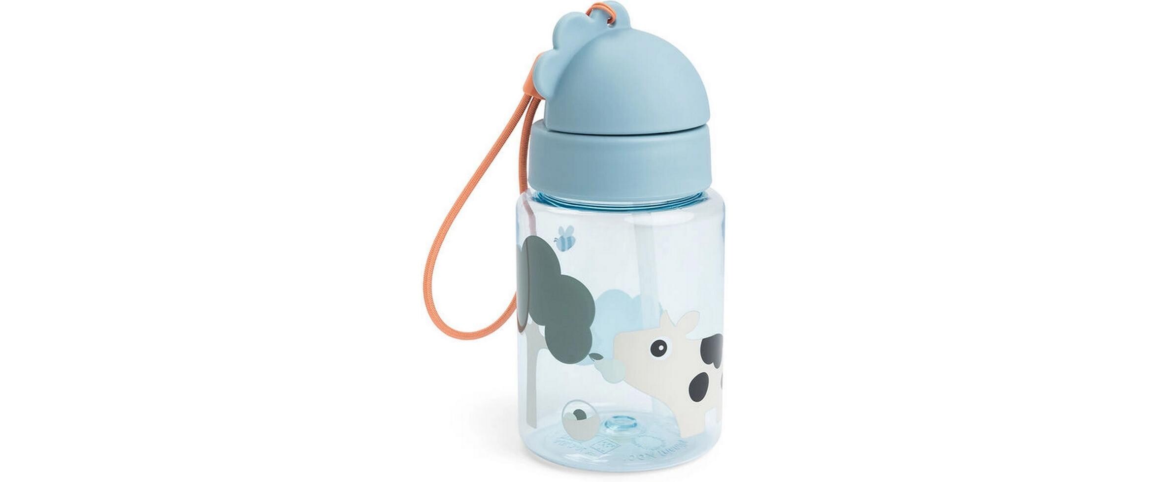 Trinkflasche Tiny farm Blau 280 mlTrinkflasche mit Strohhalm