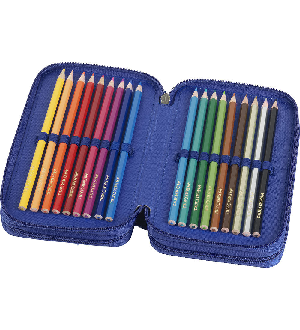 Faber-Castell Federmäppchen m. Inhalt - Dinosaur - Blau