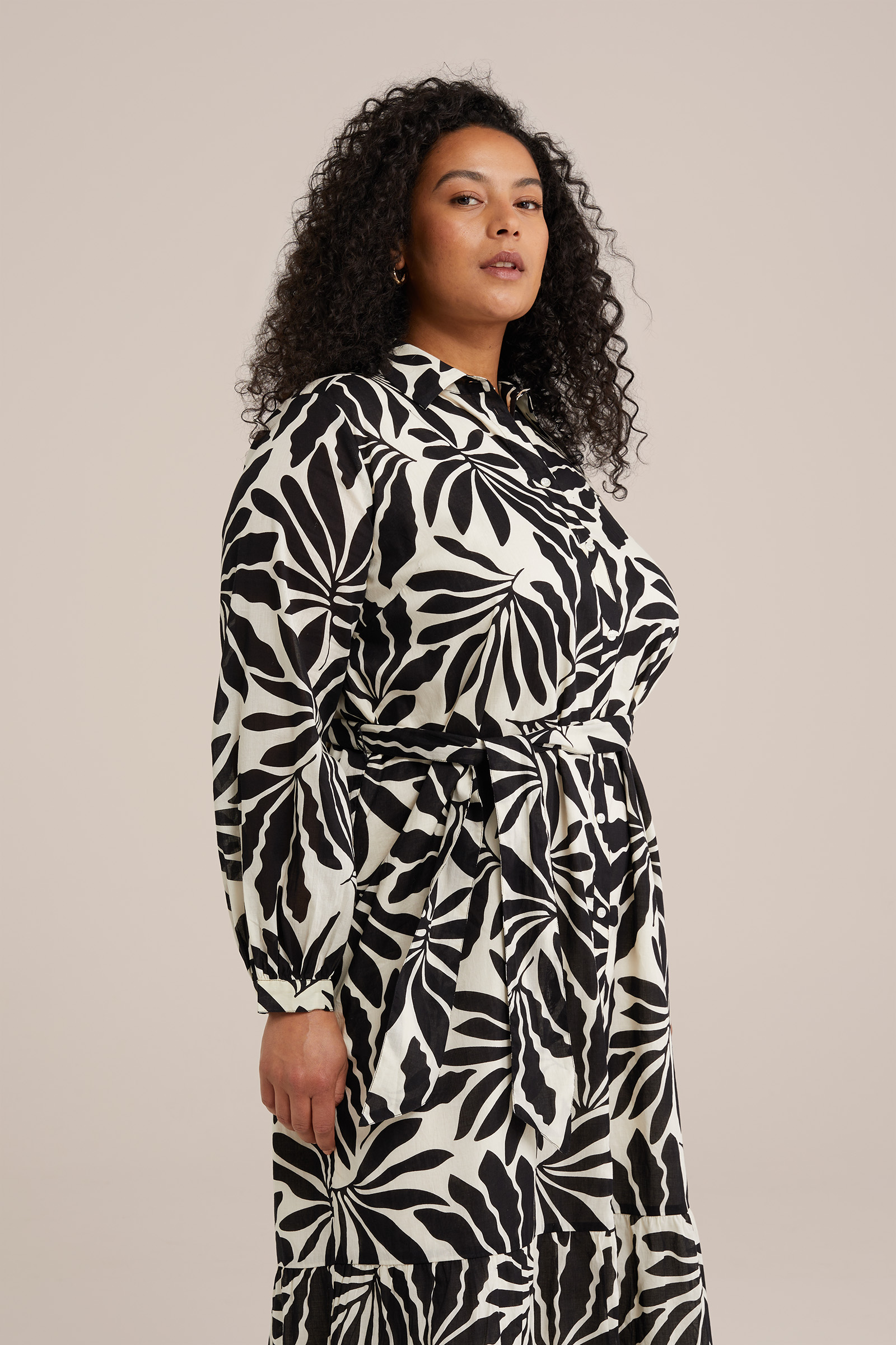 jurk met dessin - Curve WE Fashion Zwart