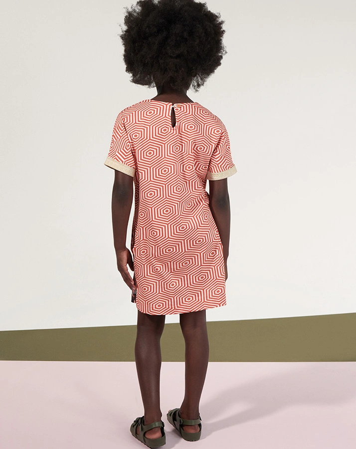 Kleid TRIEN mit Taschen in orangerot