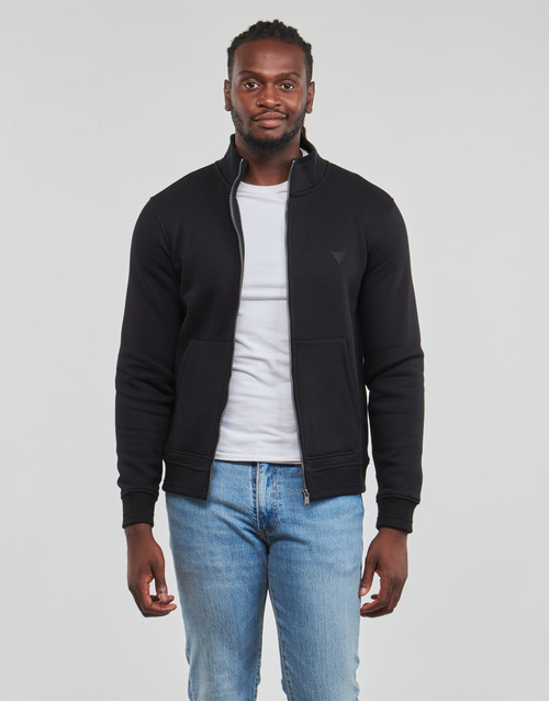 Guess - AL HIGH NECK FULLZIP SWEATSHIRT - Noir