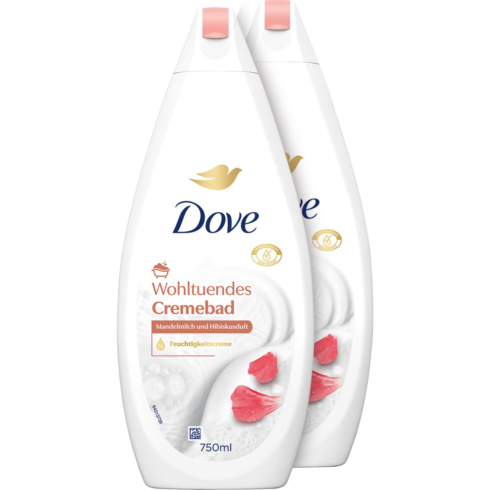Dove Pflegendes Cremebad Mandelmilch & Hibiskusduft 2 x 750 ml