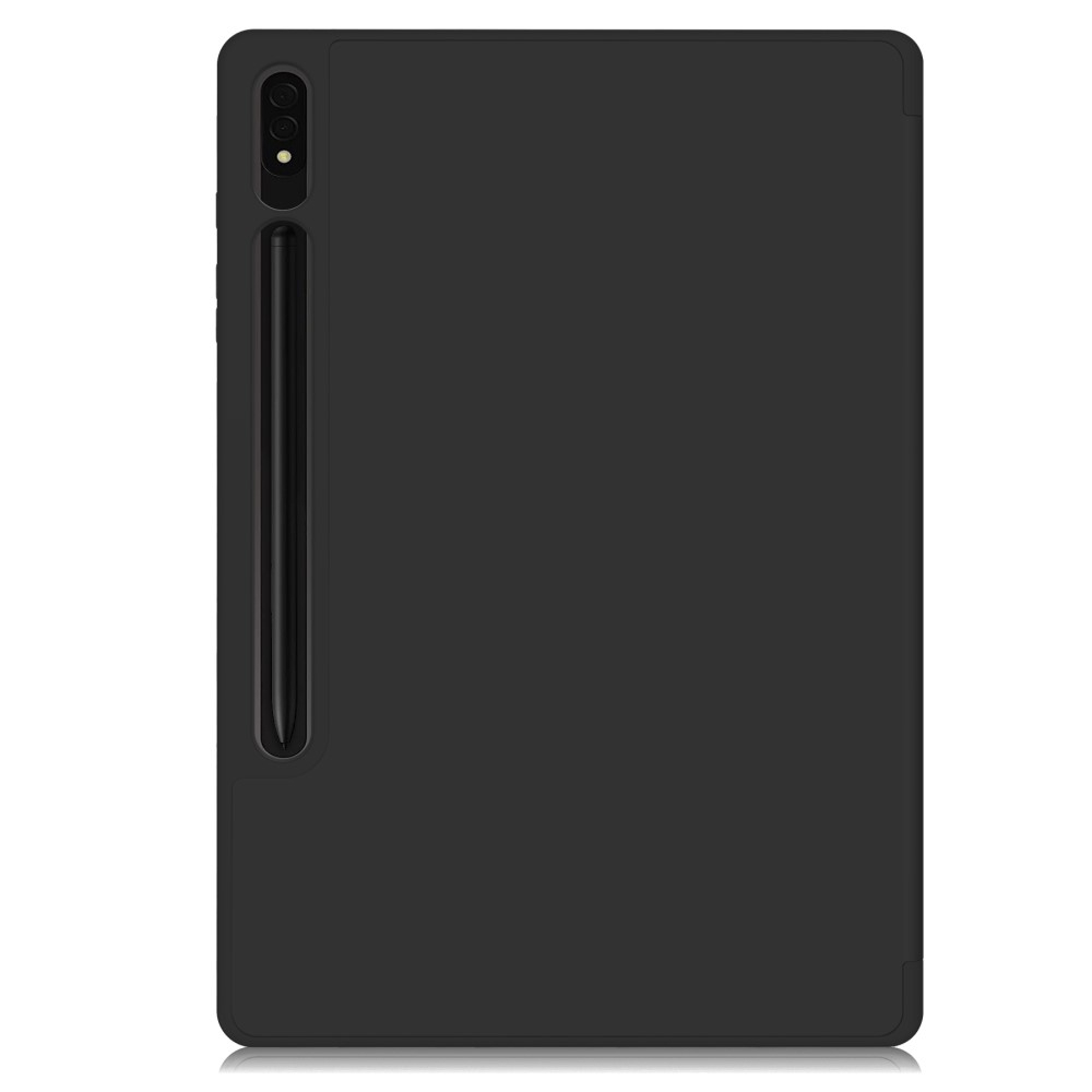 Samsung Galaxy Tab S9  Plus Leder Tasche Smart Case Hülle   S-Pen Halterung - Schwarz