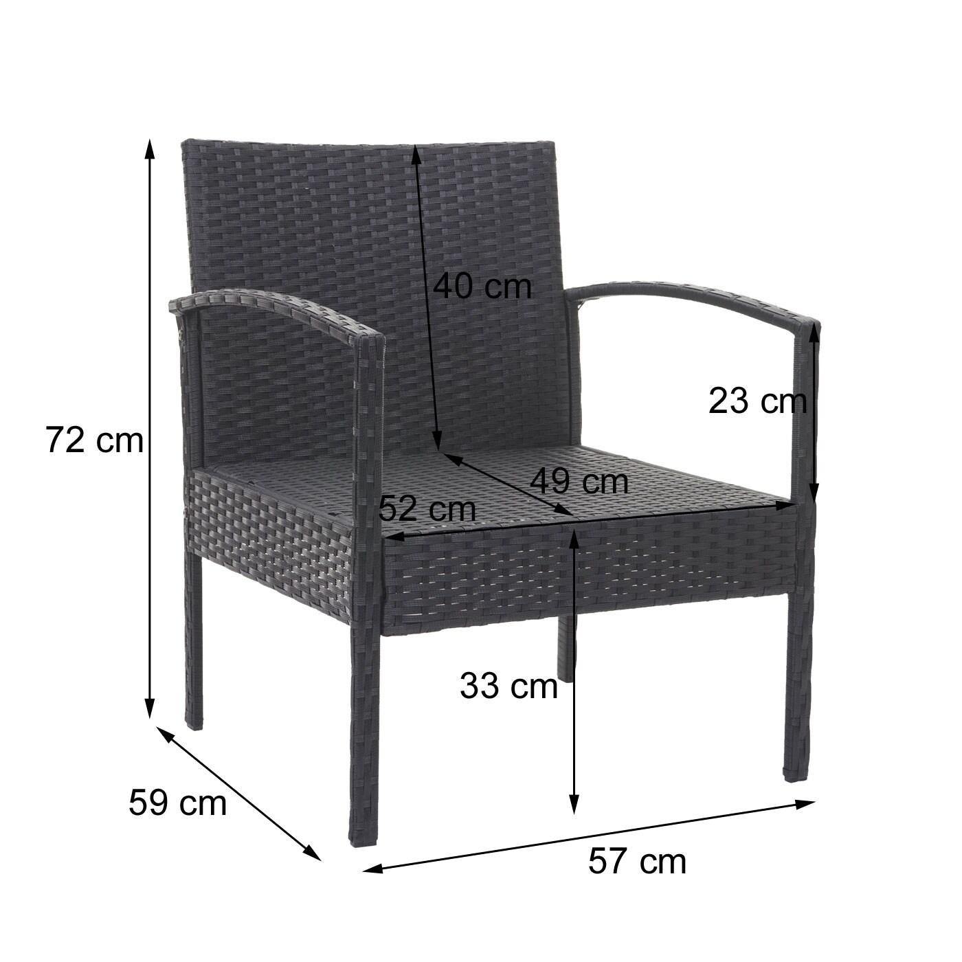 Poly-Rattan Garnitur MCW-F56, Balkon-/Garten-/Lounge-Set Sitzgruppe ~ braun, Kissen dunkelgrau