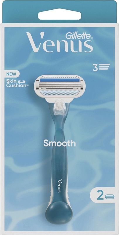 Gillette Venus Smooth - Rondingvolgende Mesjes - 1 Handvat - 2 Navulmesjes