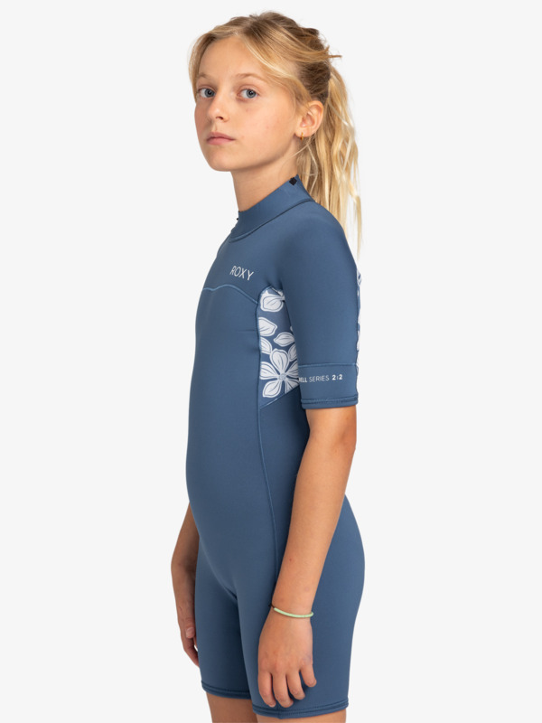 2mm Swell Series Springsuit manches courtes back zip Bleu Fille 8-16 ans