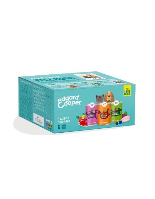 Edgard&Cooper Blik Multipack Dog Adult - Hondenvoer - Kip Wild Lam 6x400 g