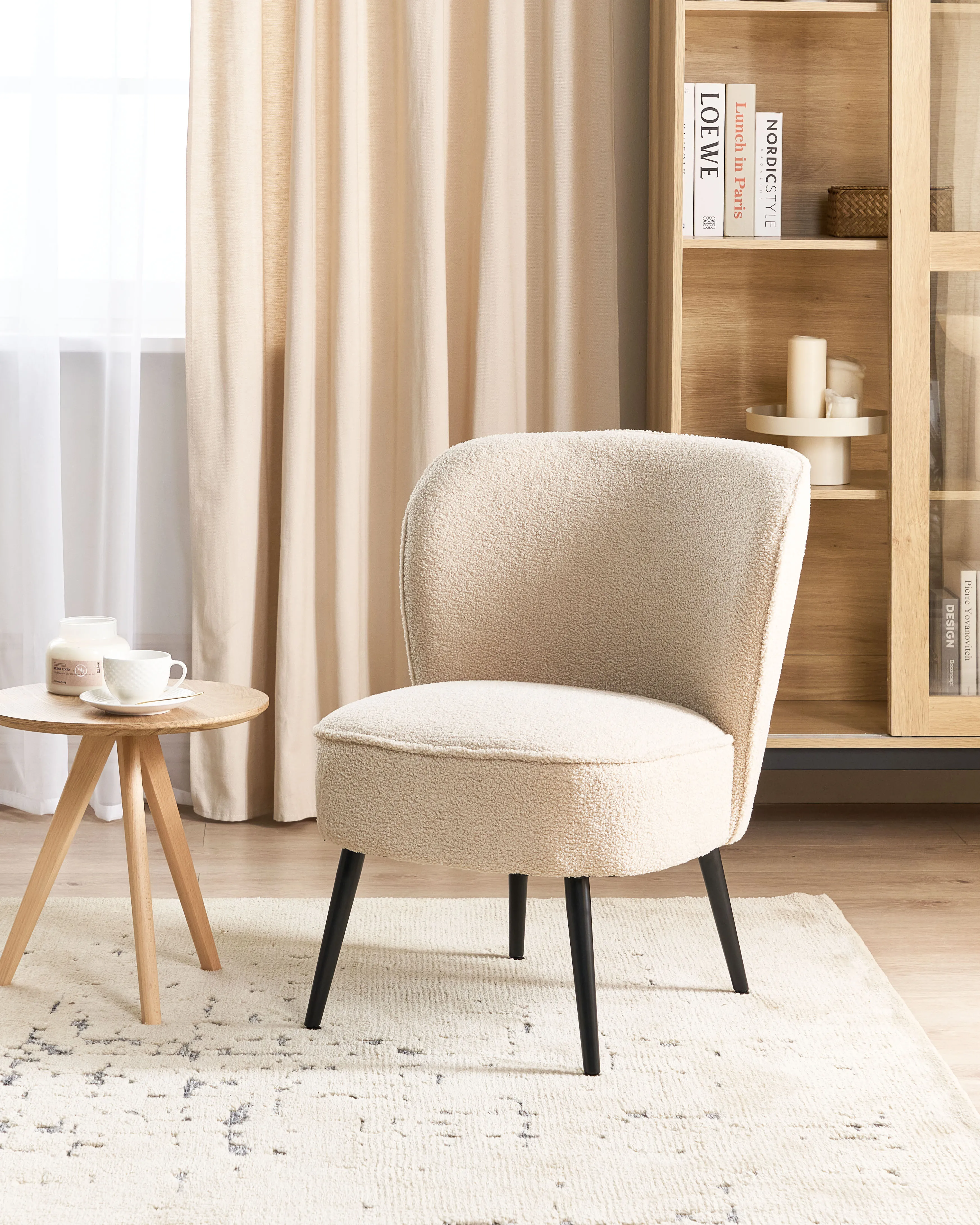 Fauteuil VOSS Bouclé Lichtbeige