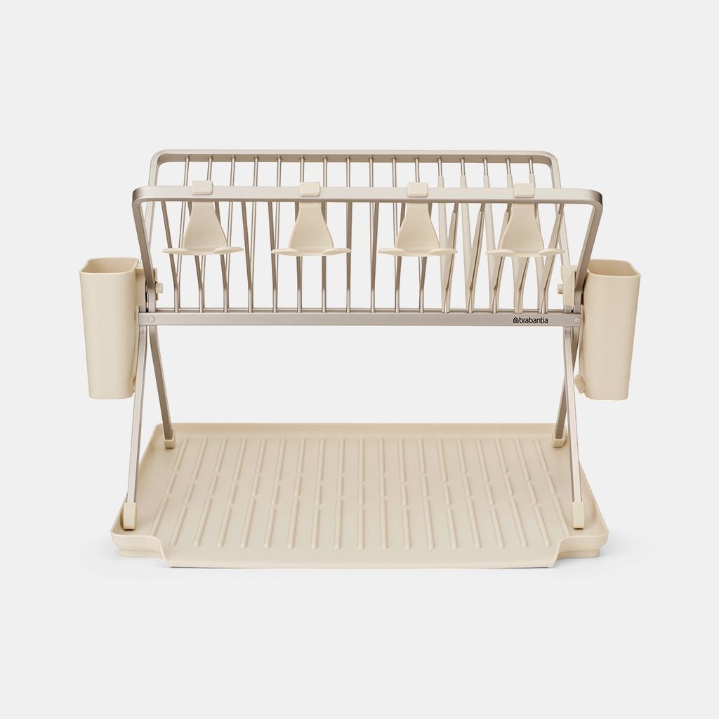 SinkSide Inklapbaar afdruiprek, groot - Soft Beige