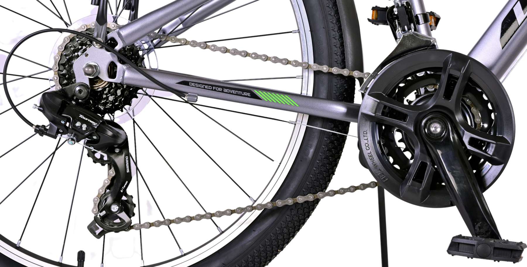 TPFSports Cross Kinderfahrrad - Jungen - 2 Handbremsen - 18 Gänge - 24 Zoll - Grau