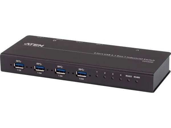 ATEN US3344I - USB sharing switch til periferiudstyr - 4 x USB 3.2 Gen 1 - desktop, monterbar på stativ