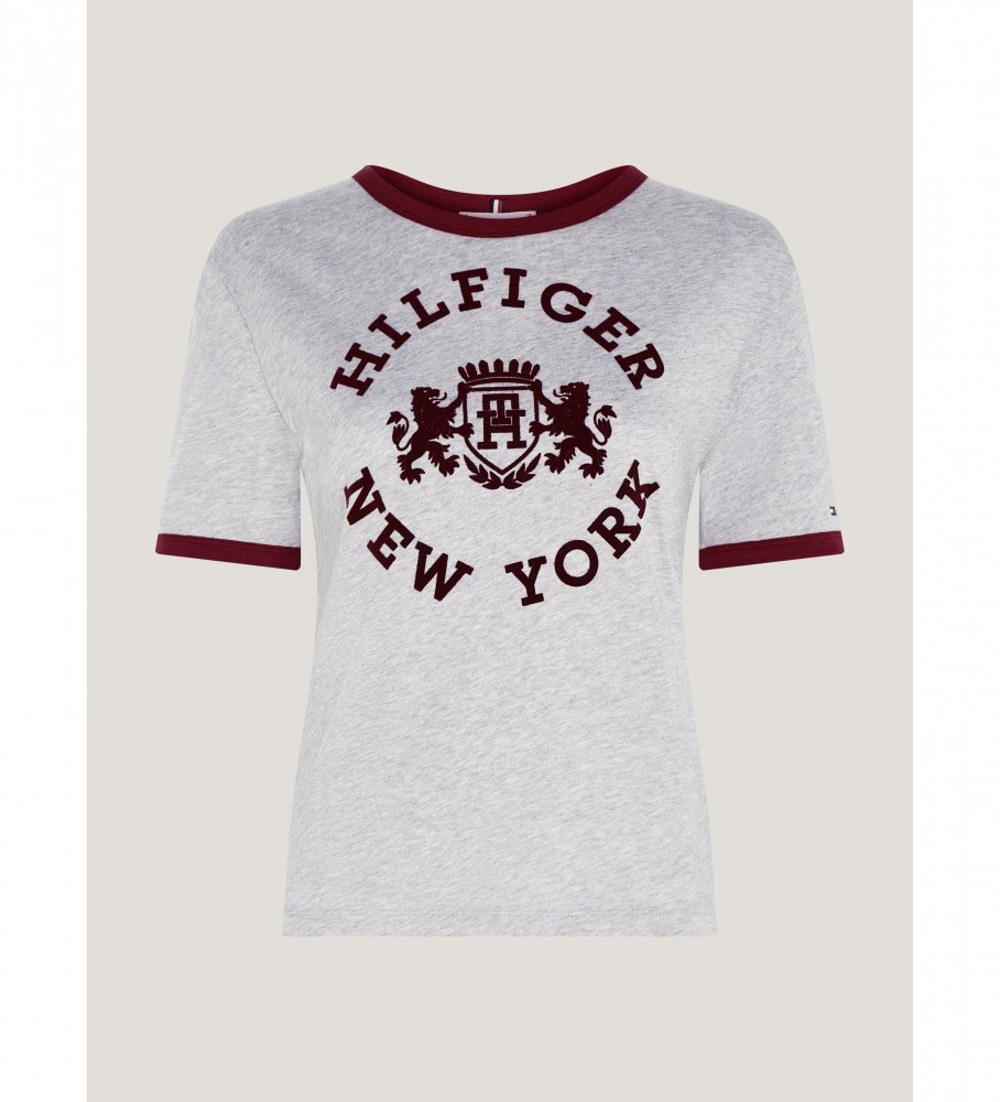 Camiseta Tommy Hilfiger Velvety Gray College Logo