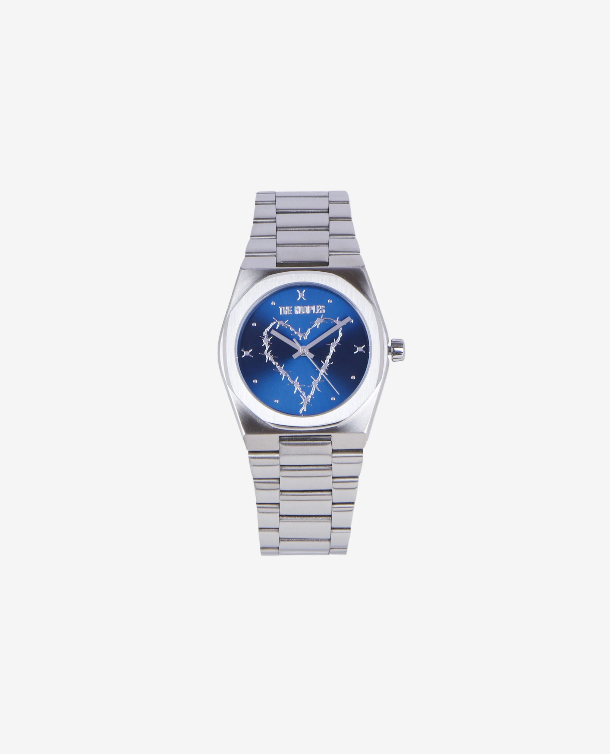 Montre avec coeur cadran bleu