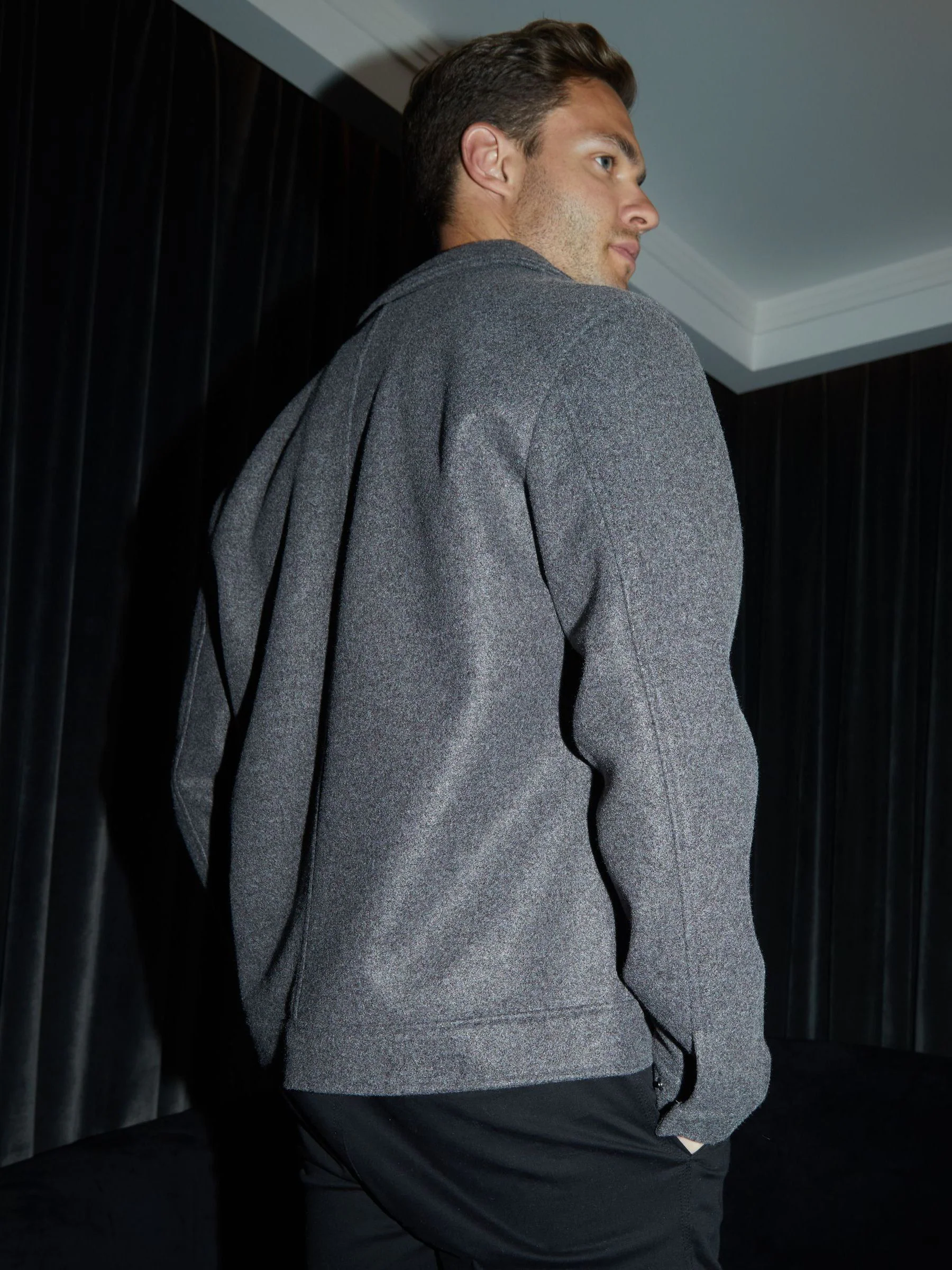 Grijs - Threadbare Geborsteld overshirt met knoopsluiting