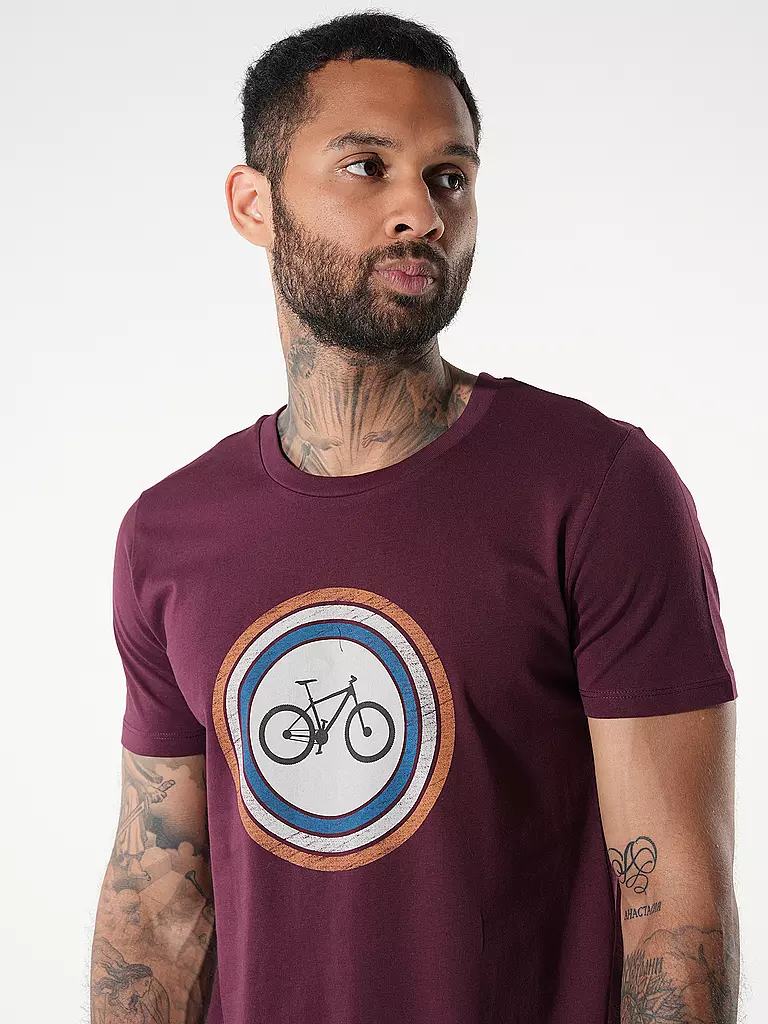 GREENBOMB T-Shirt GUIDE BIKE TARGET dunkelrot