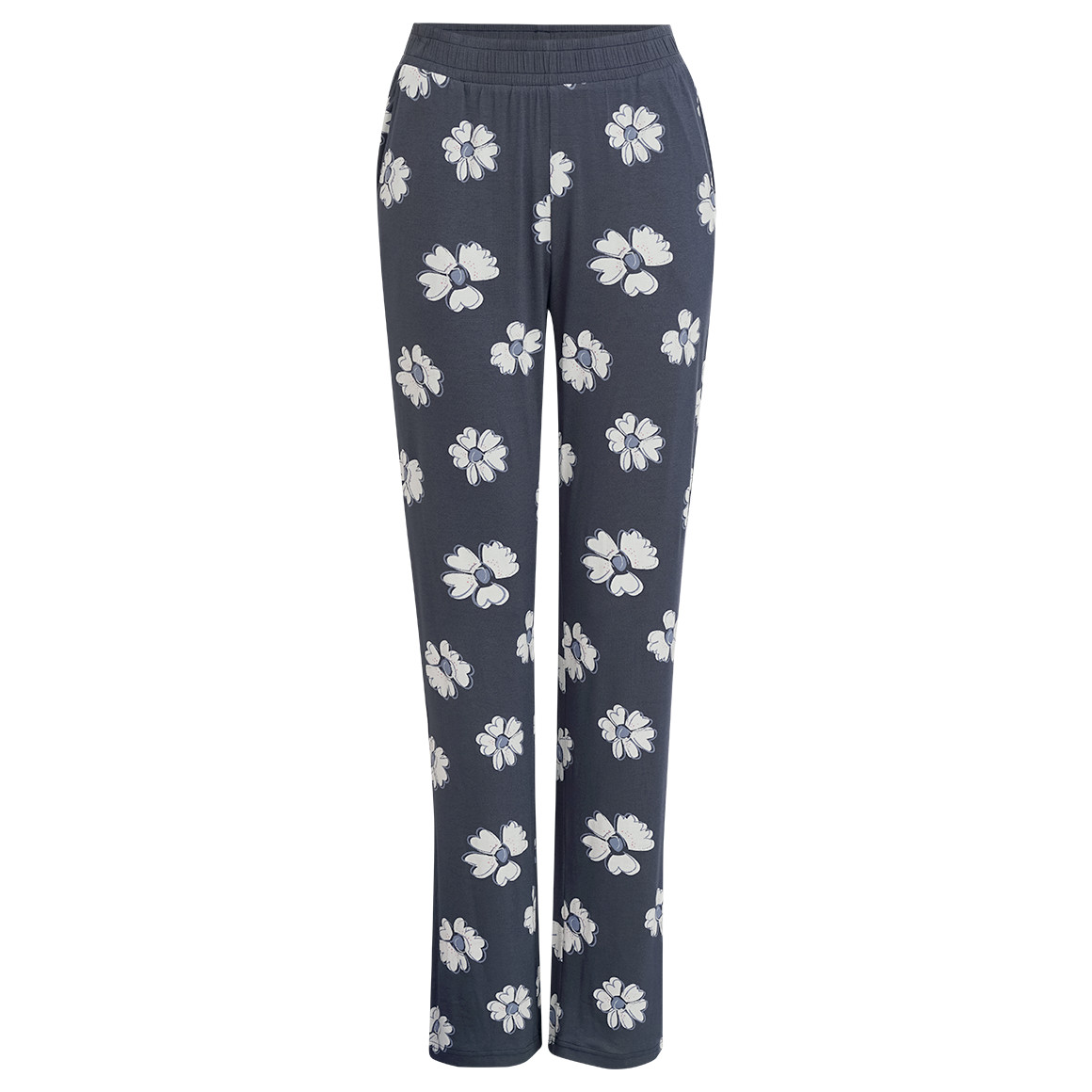 Damen Schlafhose mit Allover-Muster blaugrau