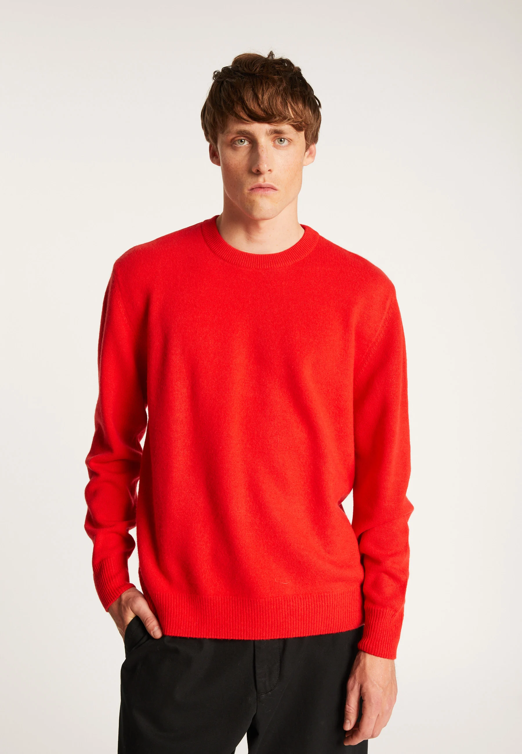 THOMAS - Pull col rond en laine mérinos | Rouge