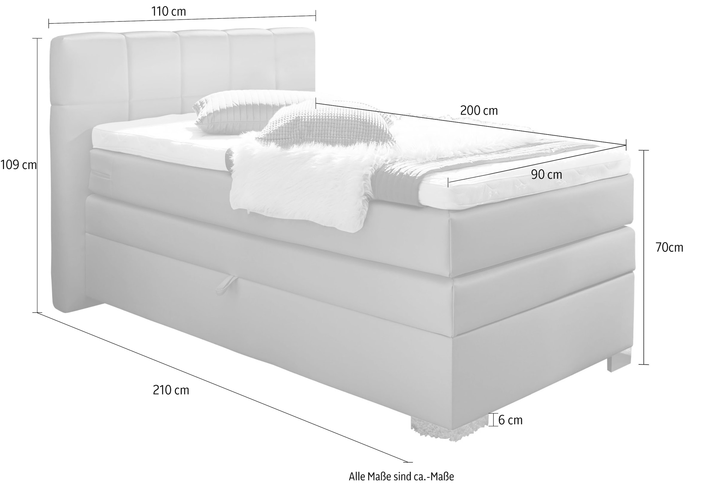 INOSIGN Boxspringbett »Airdrie« inkl. Bettkasten und Topper