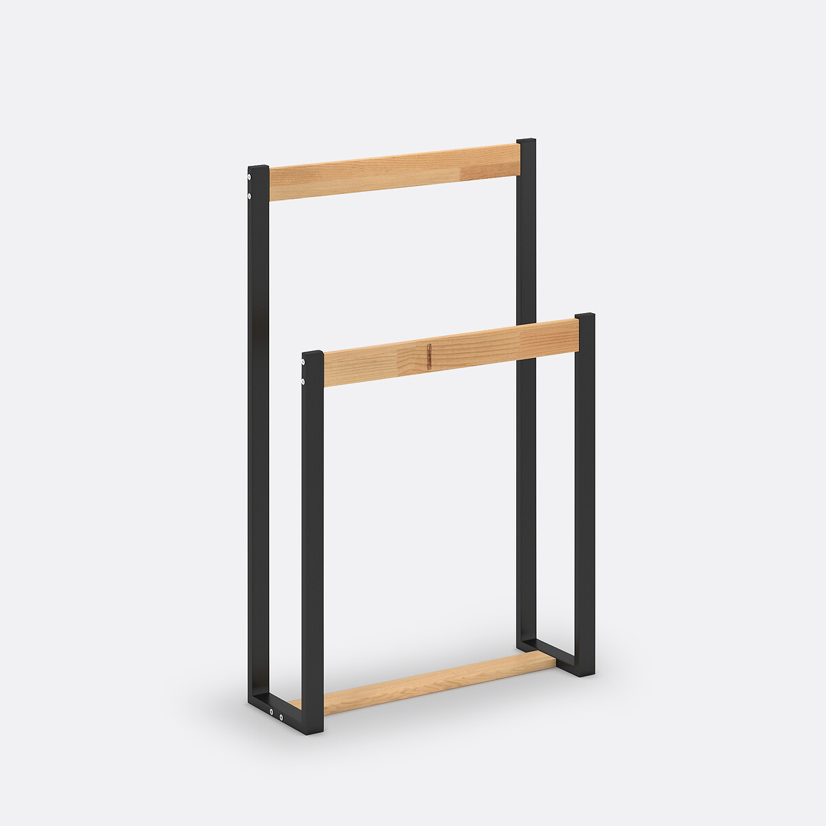 LA REDOUTE INTERIEURS<br>Porta-toalhas em metal e madeira de pinho, Hiba