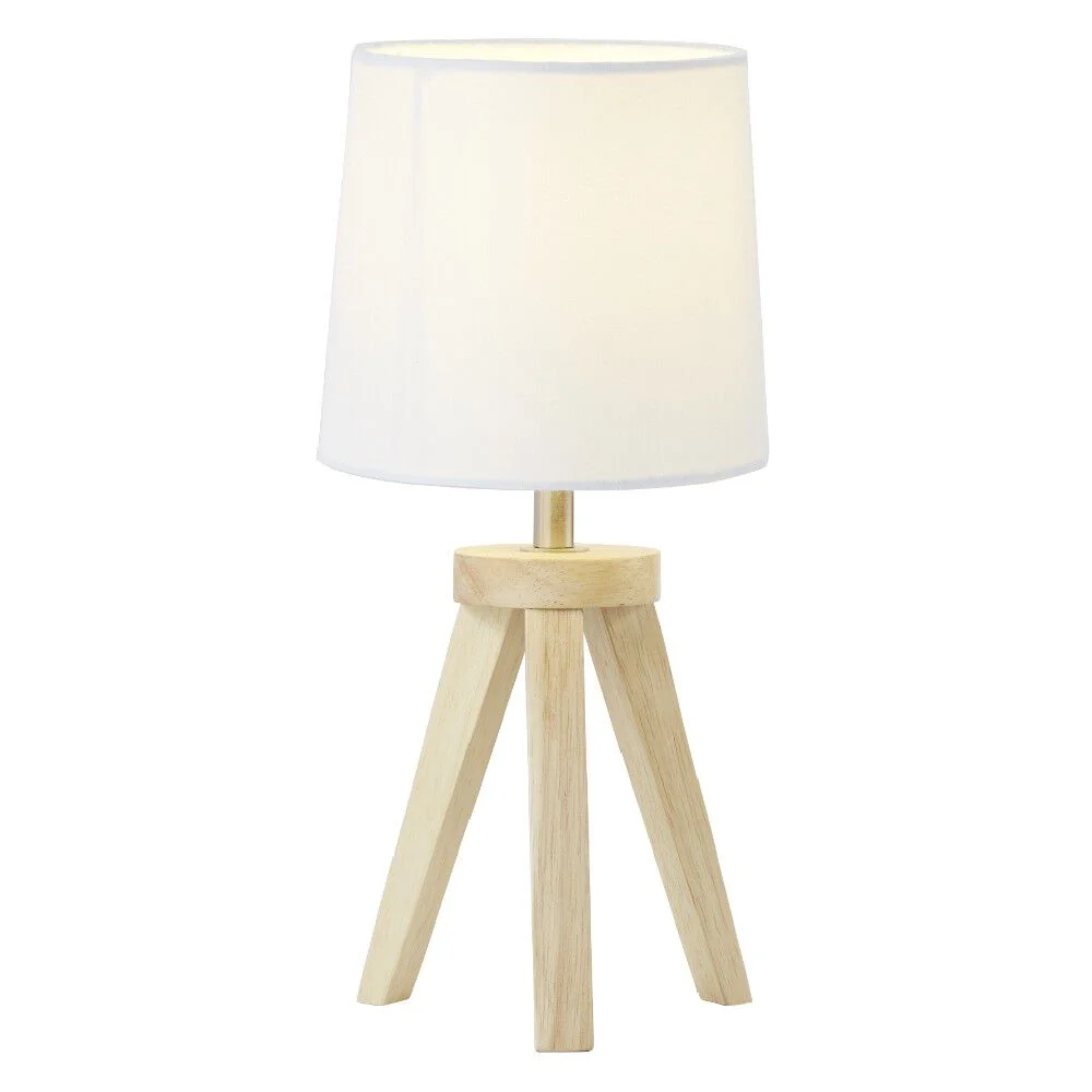 Lampe trépied à poser en bois