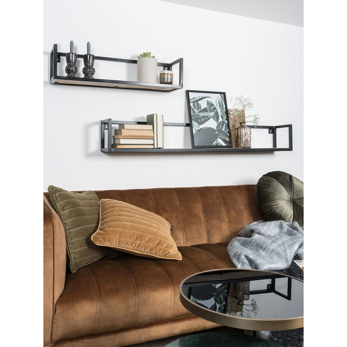 Wandplank Vintage Zwart Mangohout 140 cm