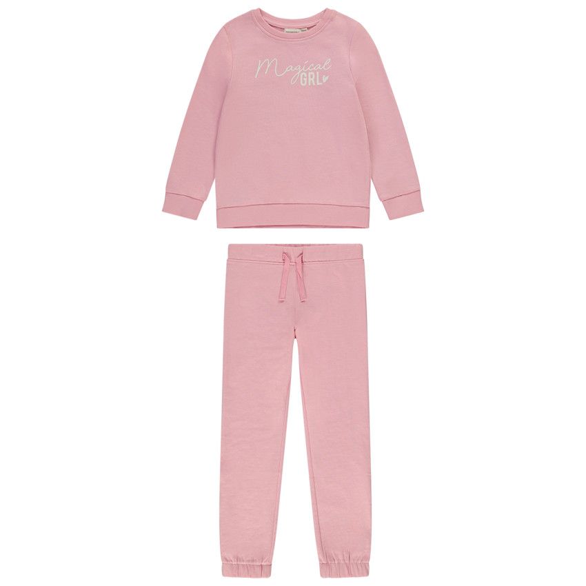 Ensemble jogging 2 pièces uni pour fille - Multicolore