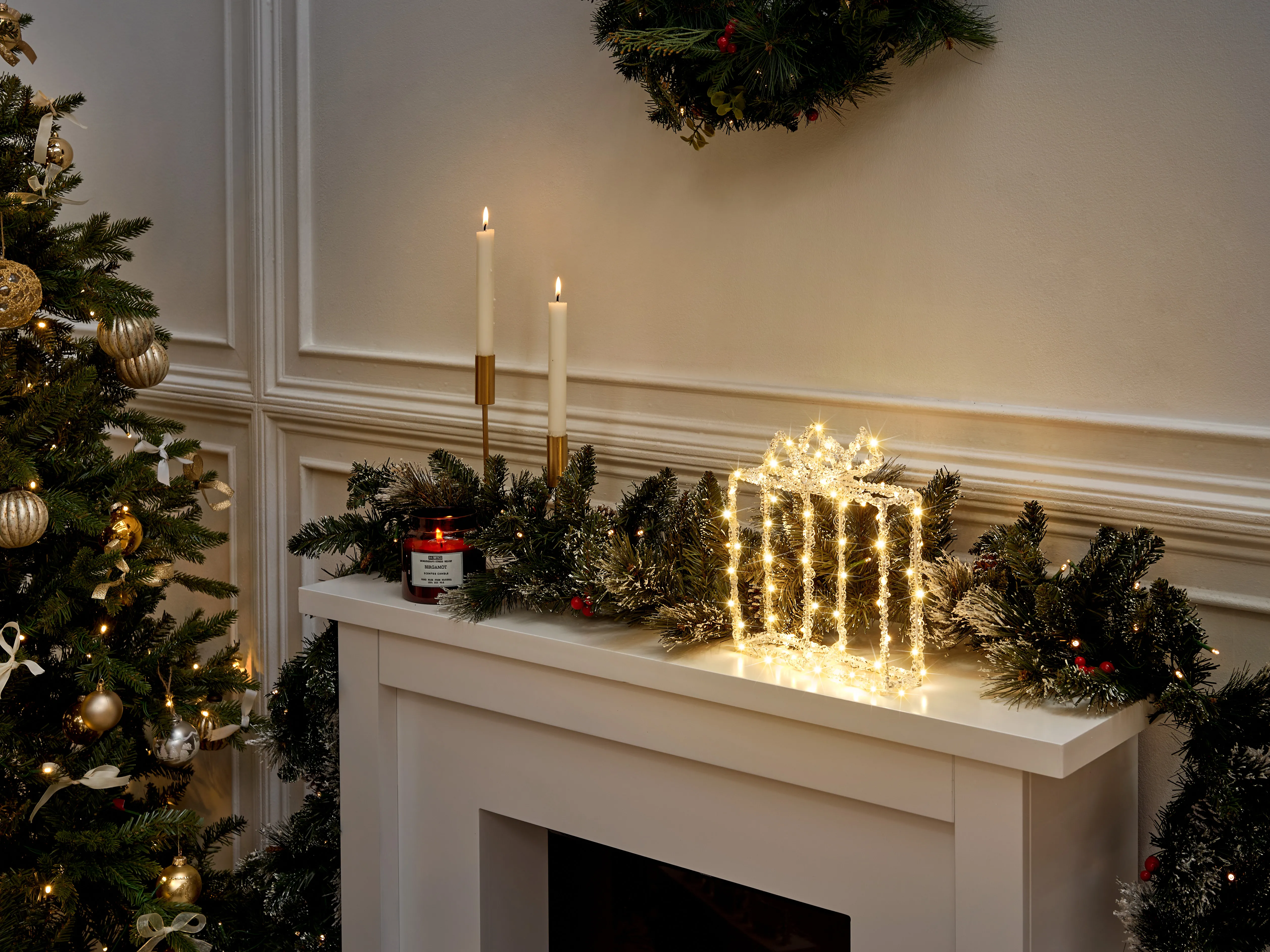 Buitendecoratie LED KEMI Kerstcadeaus 25 cm Wit