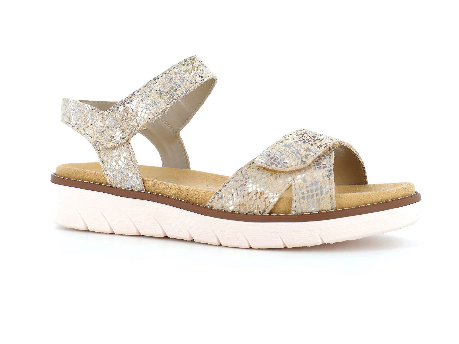 Remonte-D2049 Cuir Beige Metal