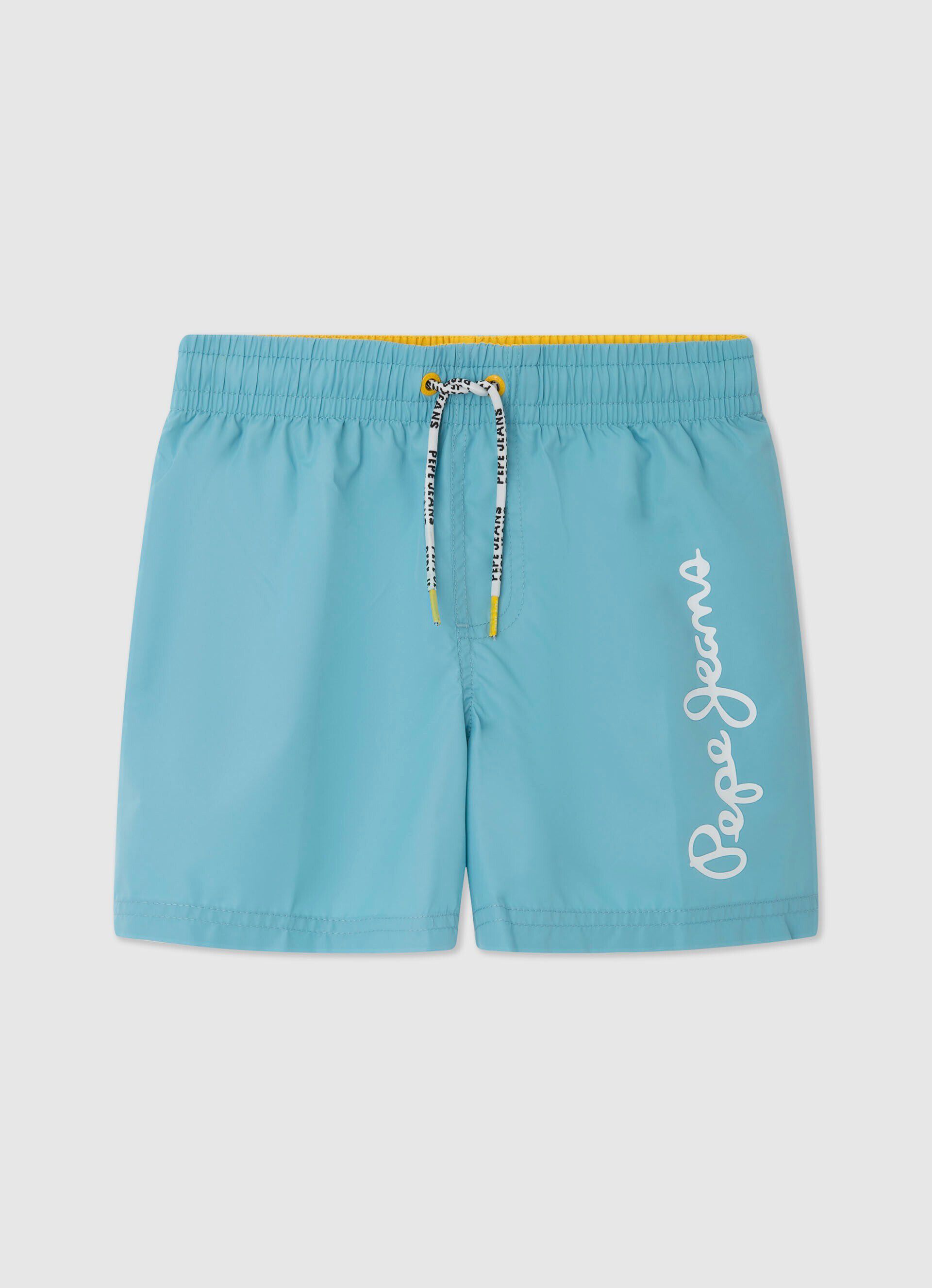 Bermuda com logo estampado - azul glaciar