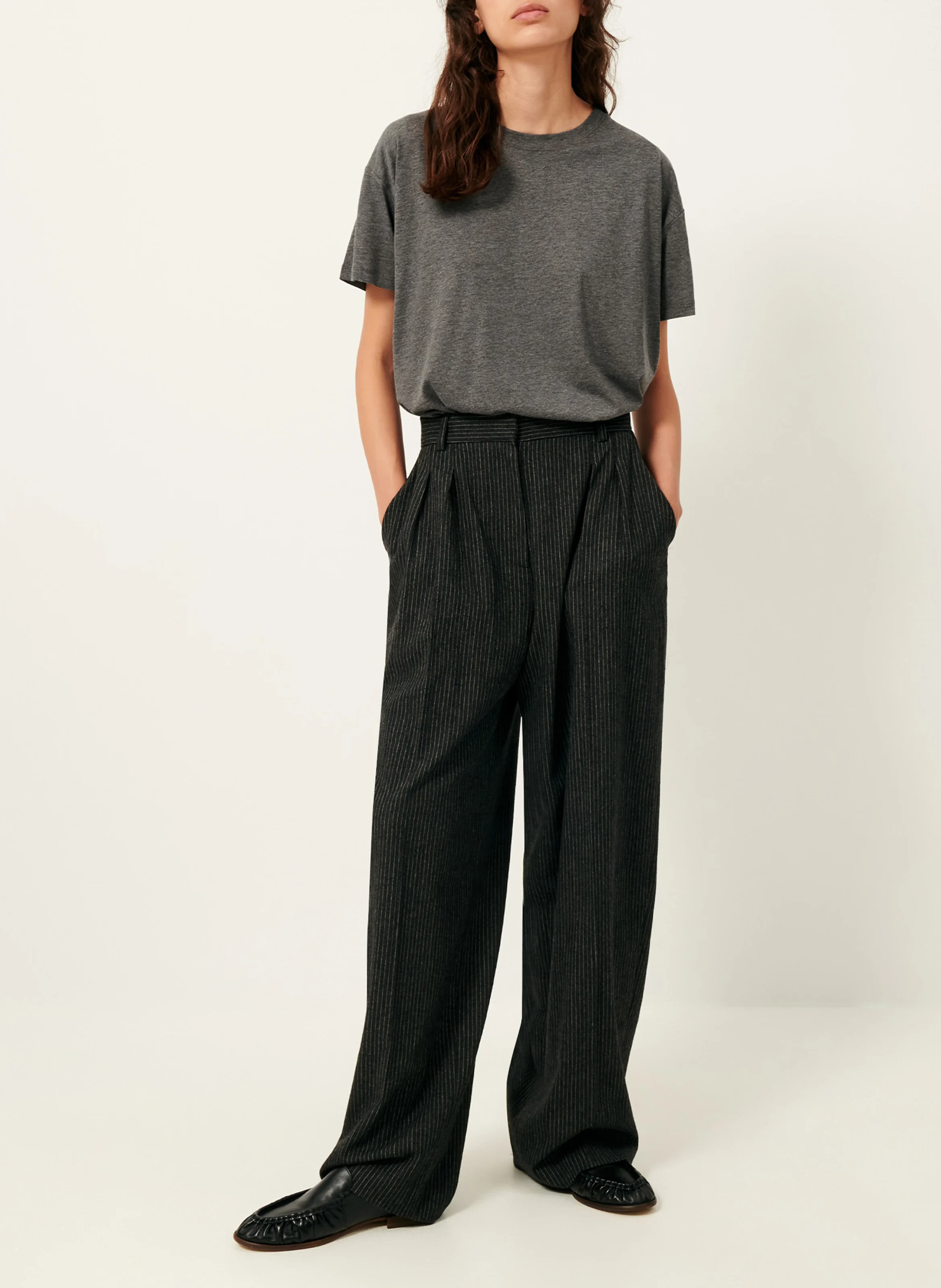 TOO - Tee-shirt ample col rond fluide | Gris