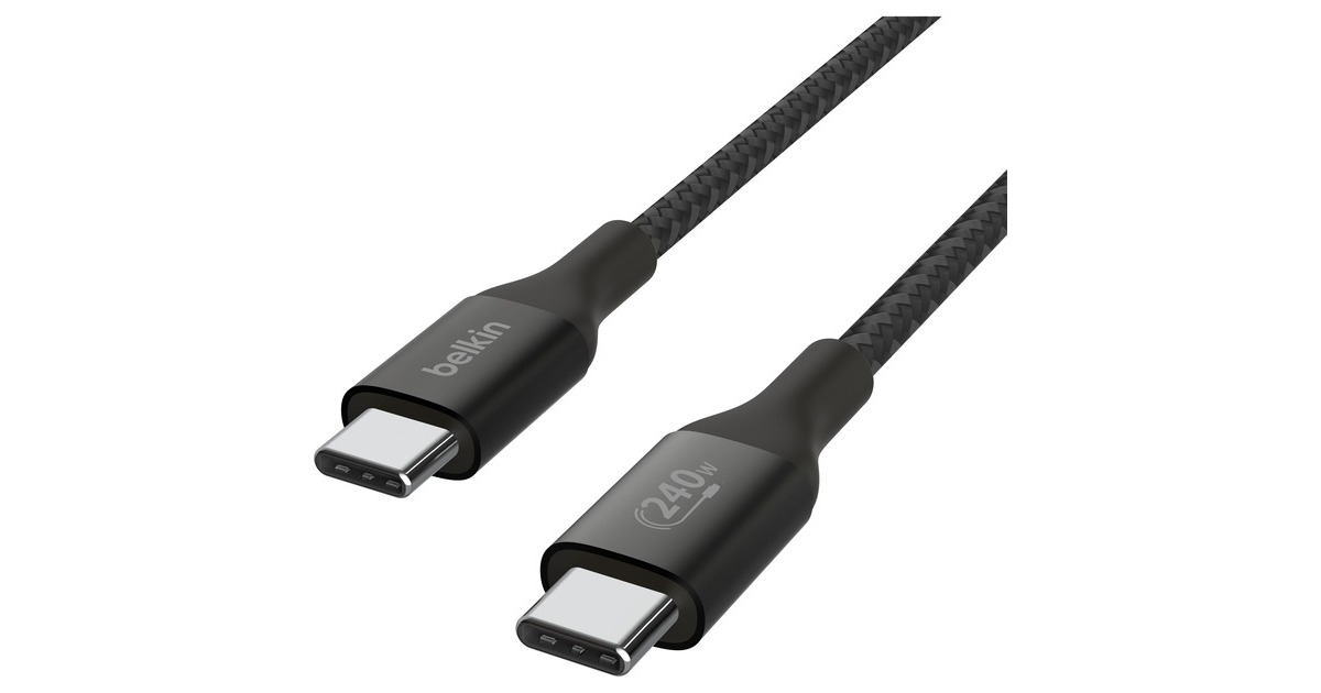 BelkinBoostCharge USB-C > USB-C kabel  (Zwart, 1 meter, 240 W)