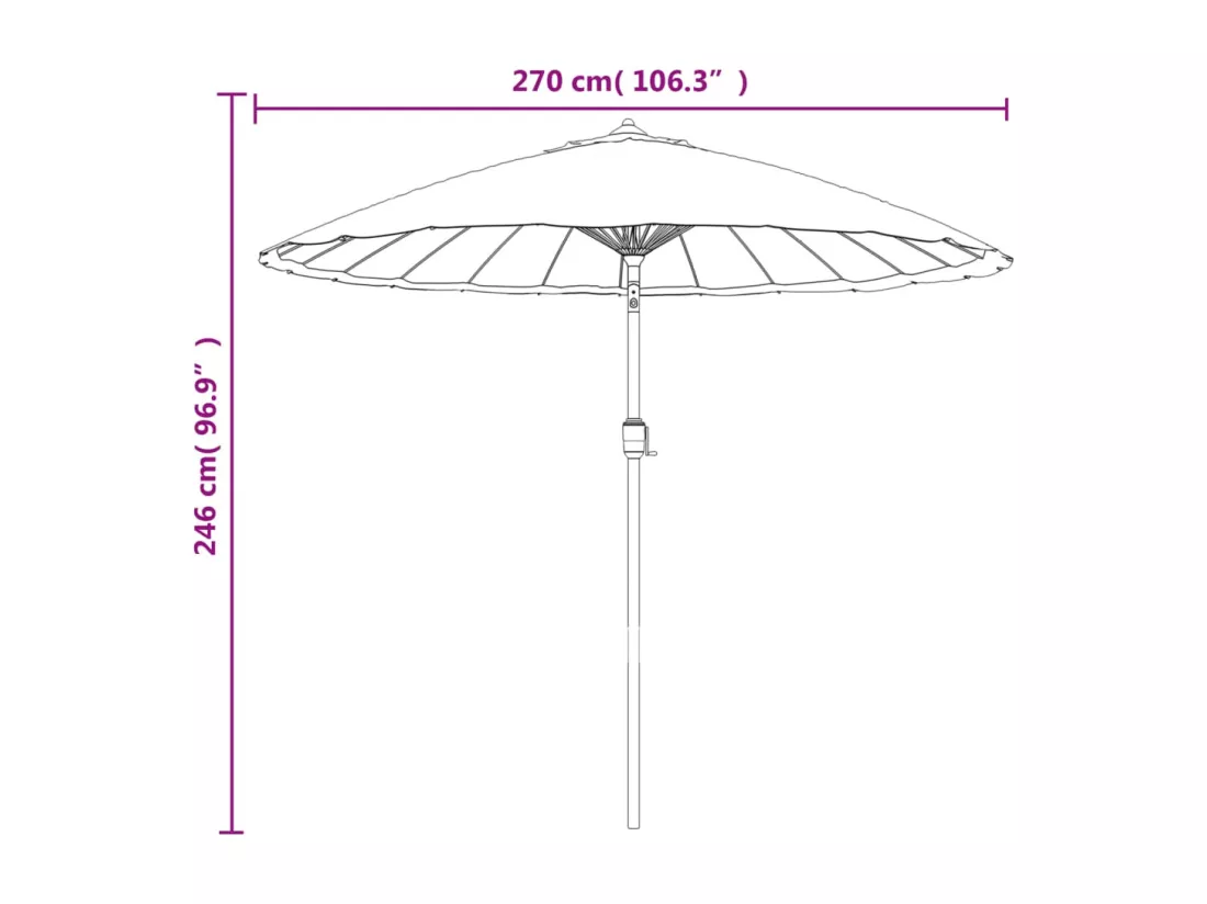 Parasol d'extérieur avec mât en aluminium 270 cm Taupe
