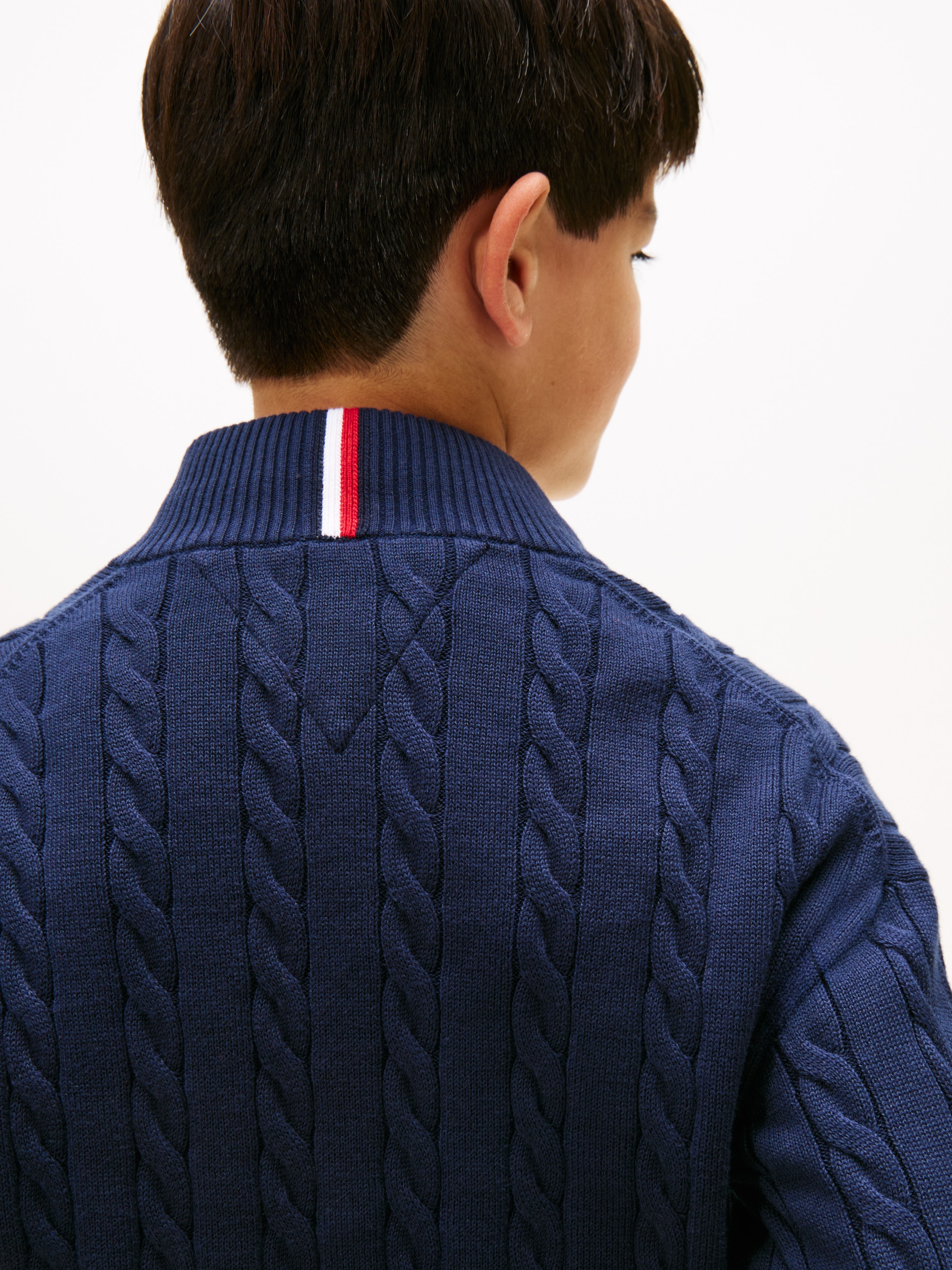 Tommy Hilfiger Strickpullover »COTTON CABLE HALF ZIP SWEATER« Kinder bis 16 Jahre