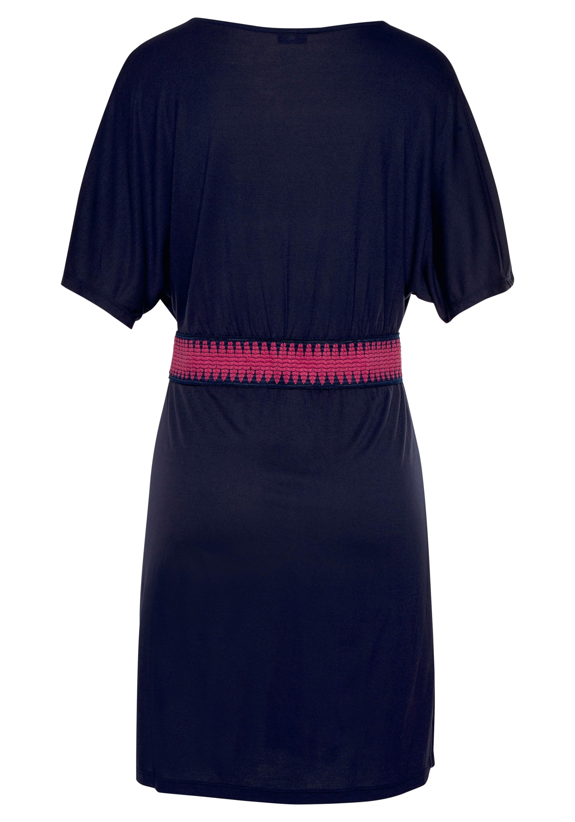 LASCANA Jerseykleid mit breitem Bund, Sommerkleid in Wickeloptik, Strandkleid