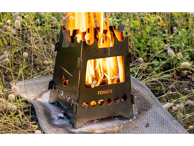 Fennek Grill Campingkocher Hobo Basic, Edelstahl Multifunktionaler Kocher und Grill