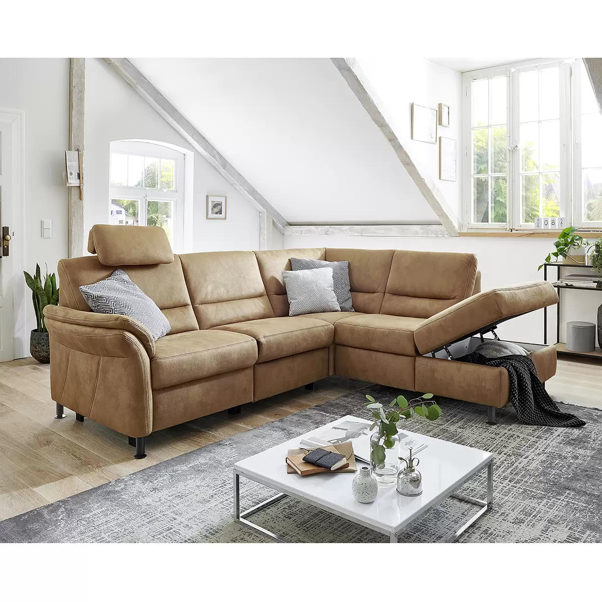 Ecksofa Andermatt Hellbraun