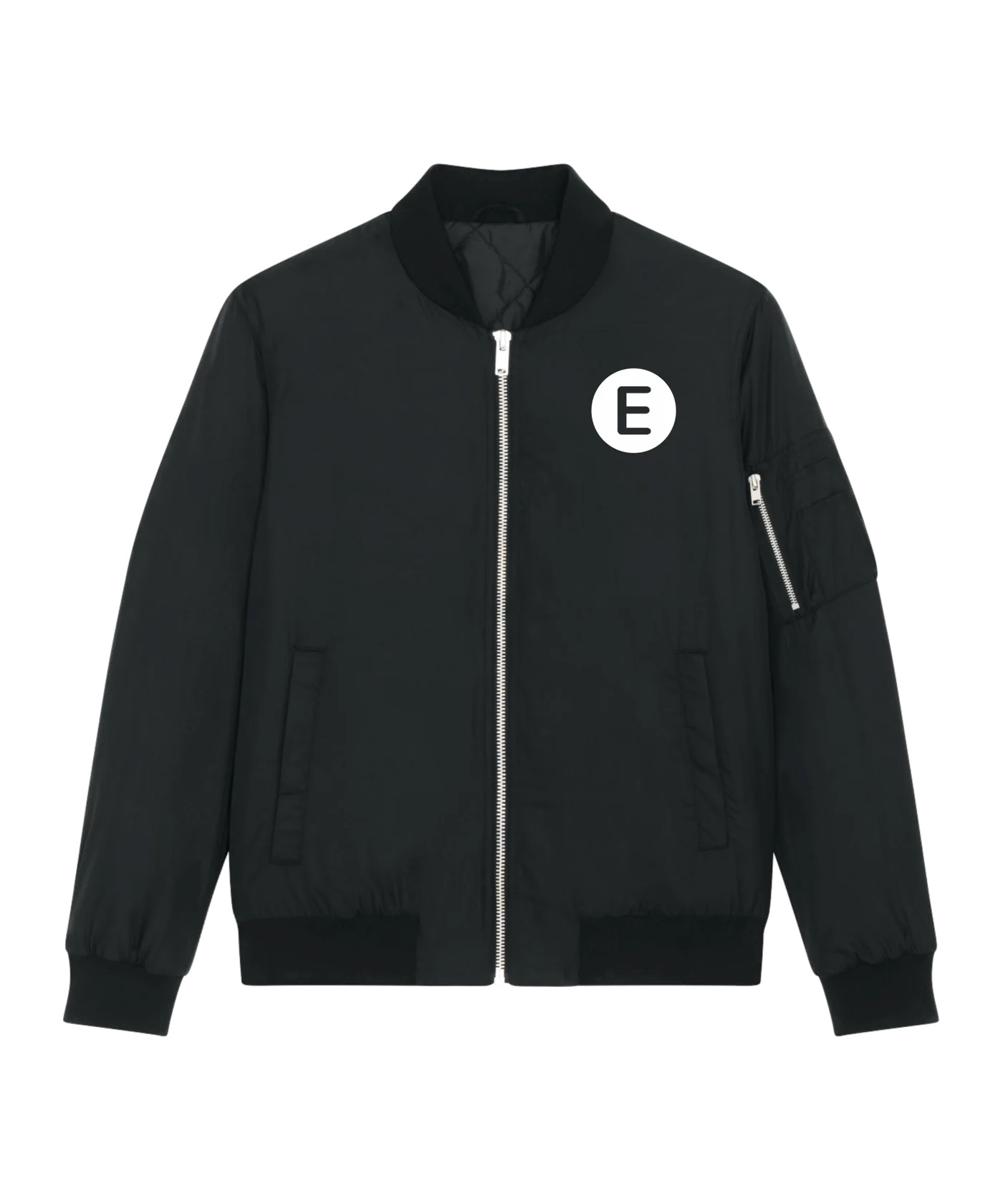 E wie einfach E-Brustlogo Bomber Jacke Schwarz