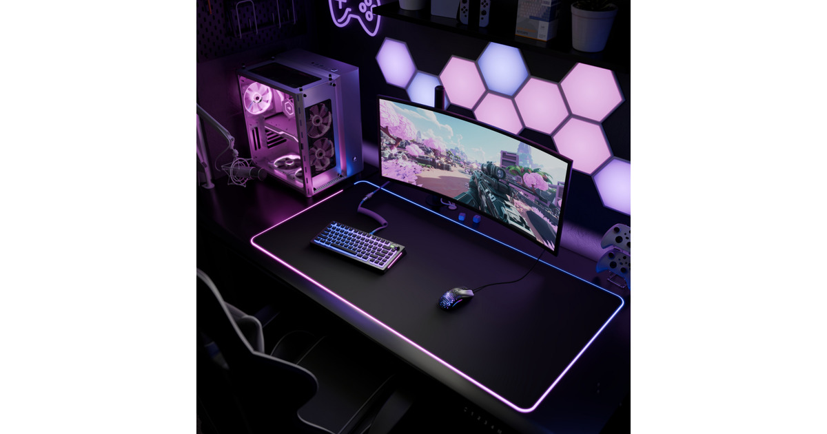 GloriousGMP 2 GLED - 3XL gaming muismat  (Zwart, RGB)