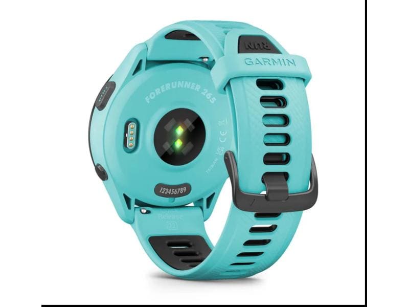 GARMIN Sportuhr Forerunner 265 Music Aqua Smarte Laufuhr
