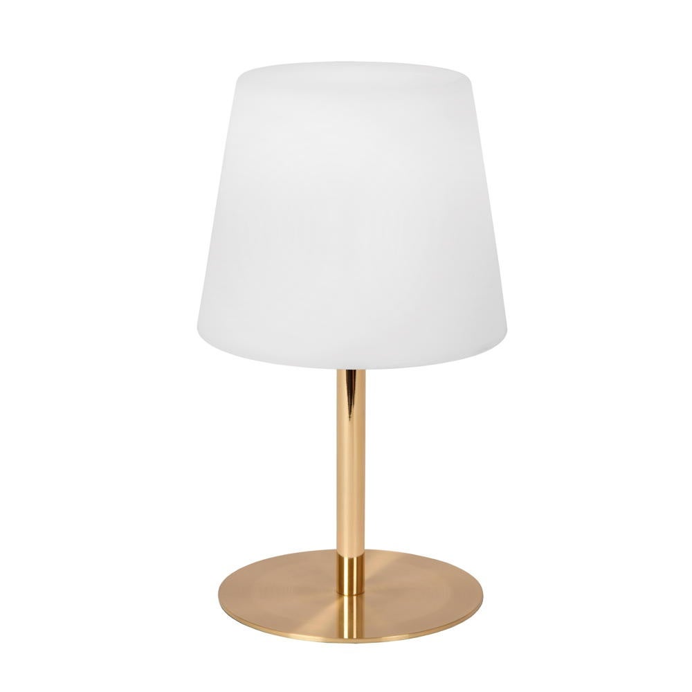 LED oplaadbare tafellamp Tyon in mat goud en wit, 2W, 140lm, IP65