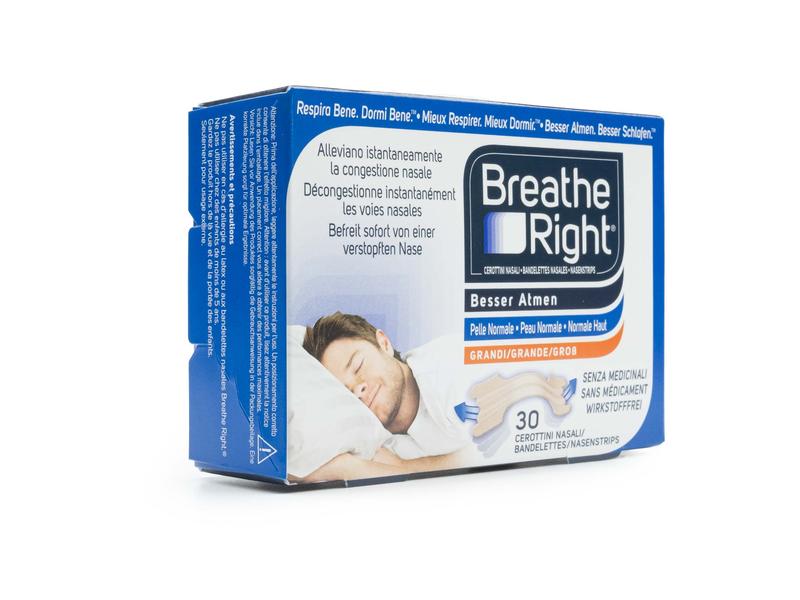 Breathe Right Nasenpflaster gross 30 Stück Pflaster für die Nase bei Schnarchen oder verstopfter Nase