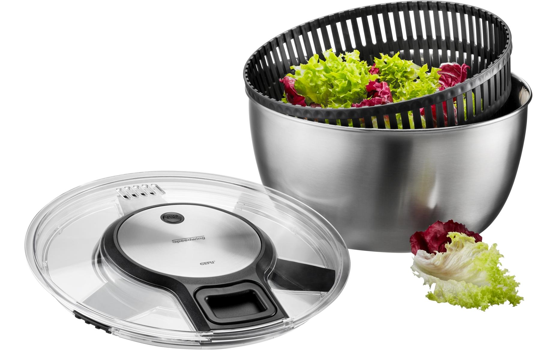 Salatschleuder Speed Wing 27 cm, Schwarz/Silber mattSchleuder für Salat