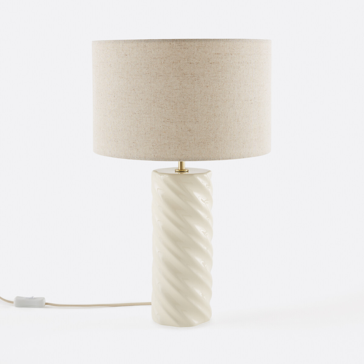 LA REDOUTE INTERIEURS<br>Candeeiro de mesa de cerâmica e linho, Dehen