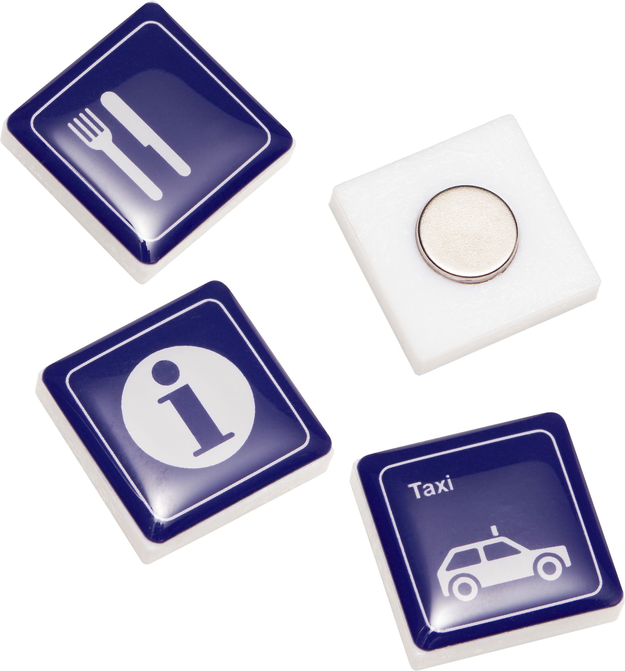 PICTO Magnete 4 Stk. 1 - Blau, Gelb, Rot / B: 2.0 cm x T: 0.5 cm x H: 2.0 cm