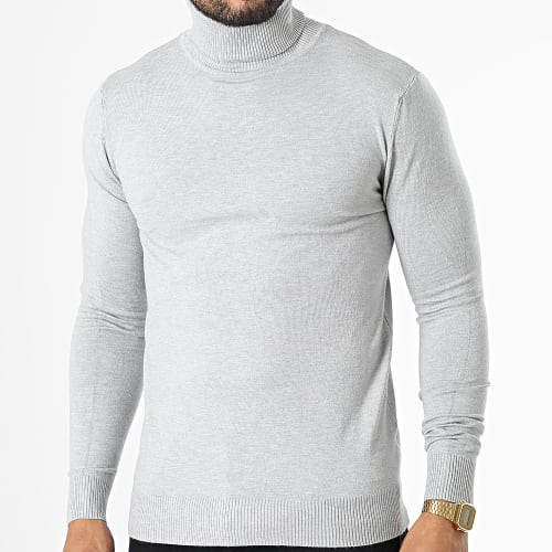 Pull Col Roulé LD-690018 Gris Chiné