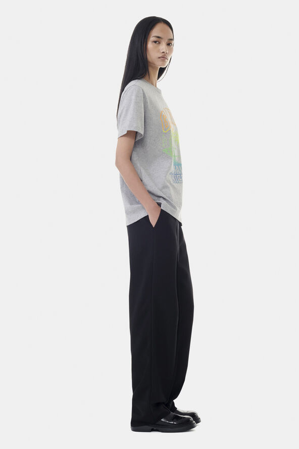 Ganni Basic Jersey Holiday Relaxed T-shir Paloma melange