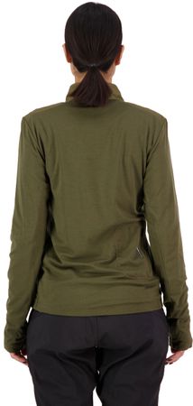 REDWOOD WIND Damen-Merino-Langarmtrikot mit Windschutz  dark olive  S